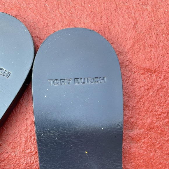 Tori Burch sandals, navy blue leather (upper and sole) size 8 - Picture 3 of 4